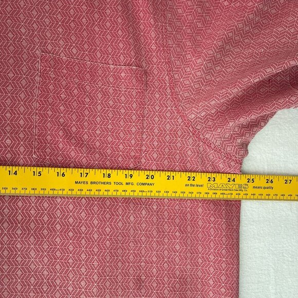 Tommy Bahama Silk Hawaiian Textured Button-Up Camp Shirt Short-Sleeve Red Men XL - Picture 8 of 12